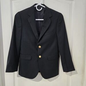 Kids Chaps Size 12 R Black Blazer Gold Buttons. Formal Wedding Party Ring Bearer